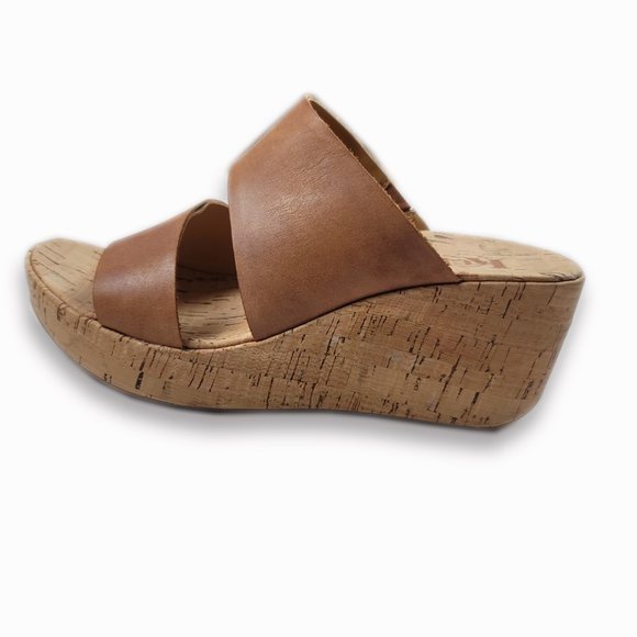 Kork-Ease Shoes - Korks Ease Platform Wedge Slide-On Leather Sandals